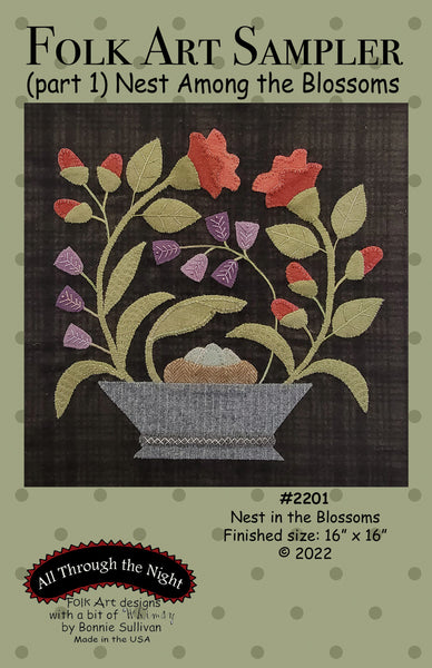 #KB2201 Folk Art Sampler Nest Among the Blossoms Kit