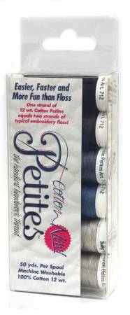 Petites 12wt Cotton Thread 6 Pack Black/Gray