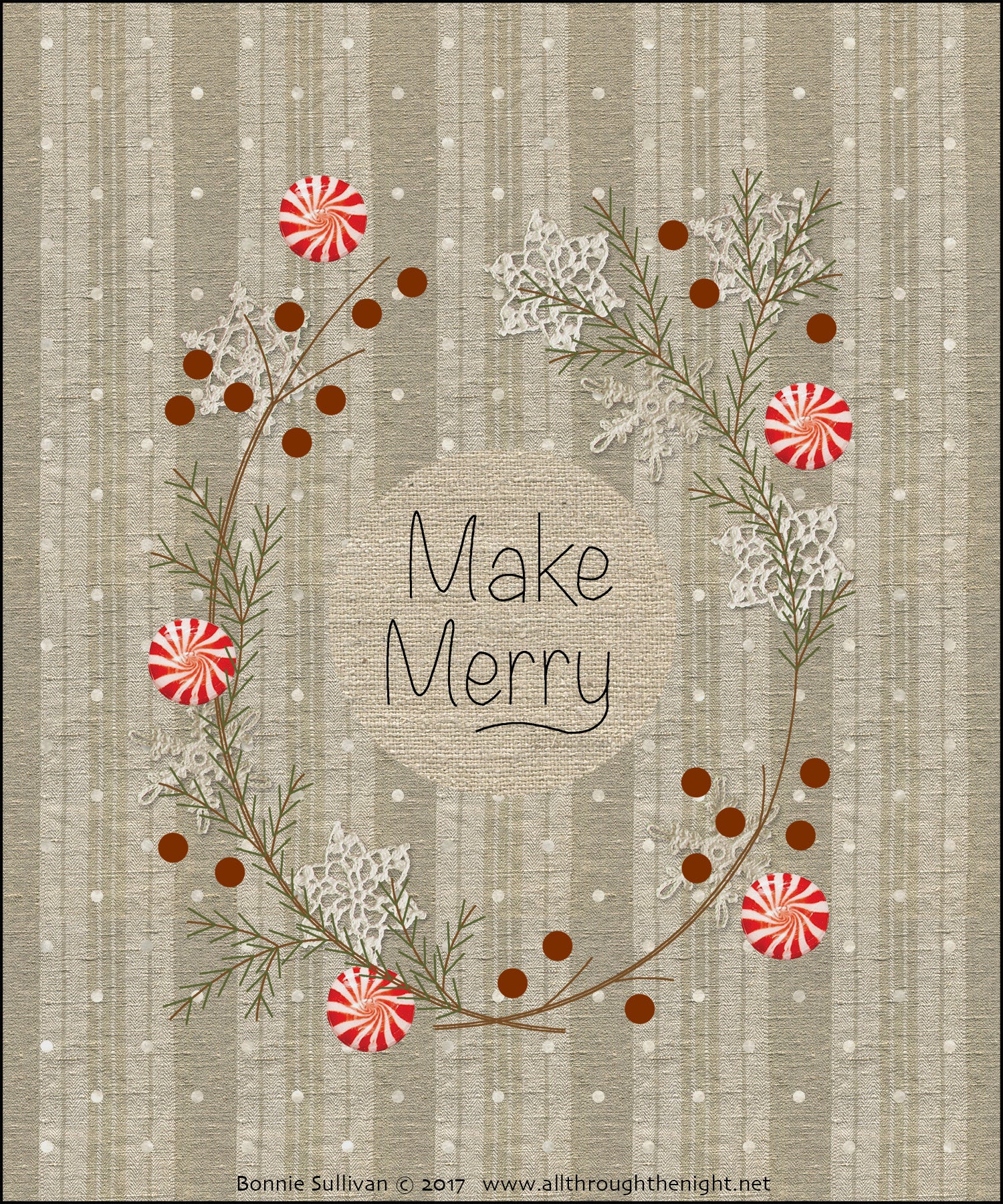 F1732 - Make Merry (December) Preprinted Fabric