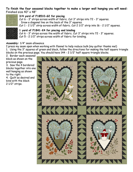 Free Download - Seasons of the Heart alternative finishing directions